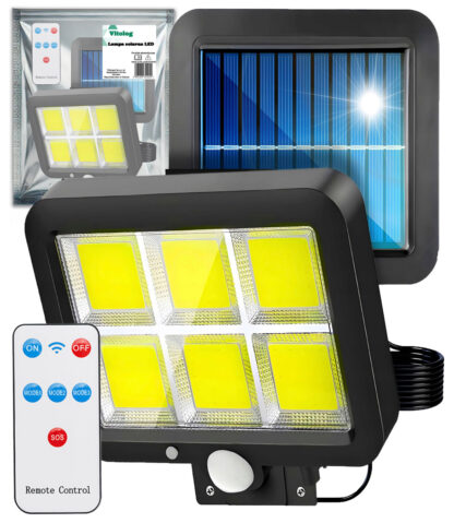 Lampa Solarna LED Ogrodowa Zewnętrzna z Czujnikiem Ruchu Zmierzchu Kinkiet