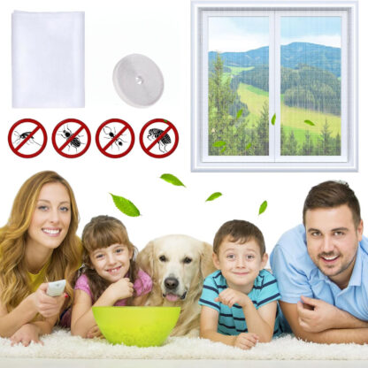 4 szt Moskitiera Siatka na Okno Okienna Przeciw Owadom Komary Owady 130x150 - obrazek 7