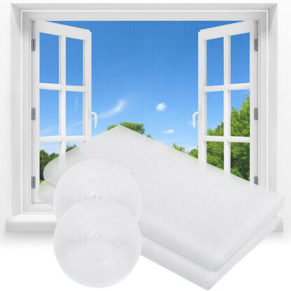 4 szt Moskitiera Siatka na Okno Okienna Przeciw Owadom Komary Owady 130x150 - obrazek 11