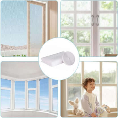 4 szt Moskitiera Siatka na Okno Okienna Przeciw Owadom Komary Owady 150x180 - obrazek 4